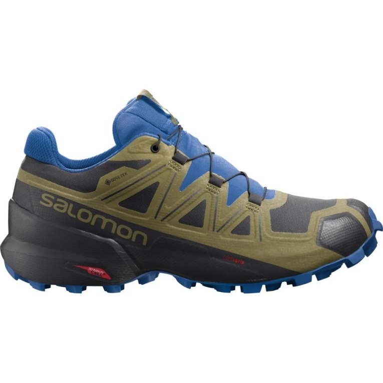 Tenis Para Trail Running Salomon Speedcross 5 GTX Hombre Negros Azules Verde Oliva | MX WQKX541